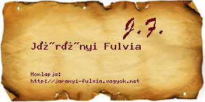 Járányi Fulvia névjegykártya